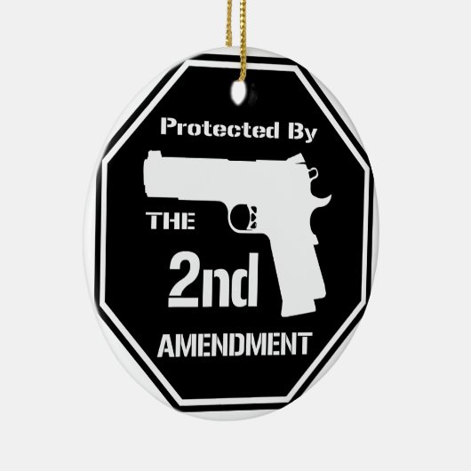 Beschermd door het tweede amendement (zwart).png keramisch ornament (Rechts)
