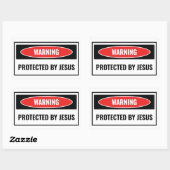 Beschermd door Jezus Rechthoekige Sticker (Vel)