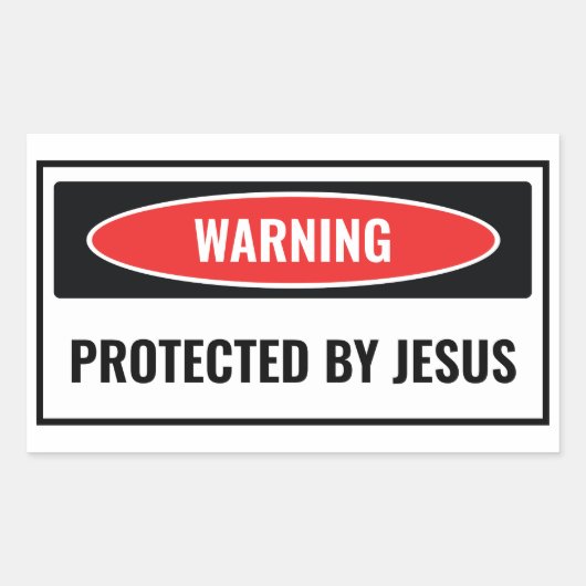 Beschermd door Jezus Rechthoekige Sticker (Voorkant)