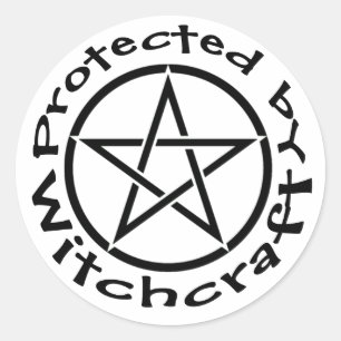 Beschermd door Pentacle van de Hekserij de Ronde Sticker
