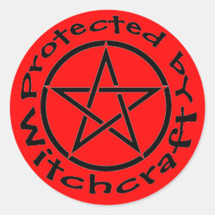 Beschermd door Pentacle van de Hekserij de Ronde Sticker