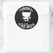 Beschermd door Pit Bull Security Ronde Sticker (Tas)