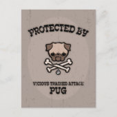Beschermd door Pug Briefkaart (Voorkant)