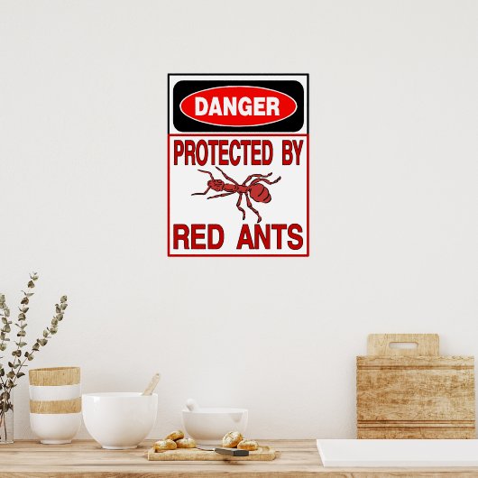 Beschermd door Rode Ants Poster (Keuken)