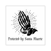 Beschermd door Santa Muerte Rubberstempel (Afrduk)