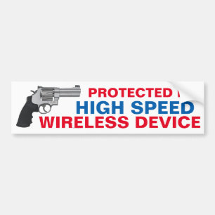Beschermd door snelle draadloze apparaten. bumpersticker