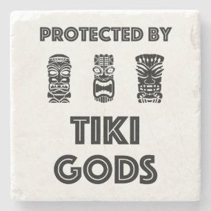 Beschermd door Tiki Gods Funny Tropical Stenen Onderzetter