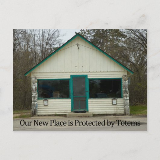 Beschermd door Totems Funny Change of Address Card Aankondigingskaart (Voorkant)