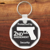 Beschermd door tweede amendement sleutelhanger (Voorkant)