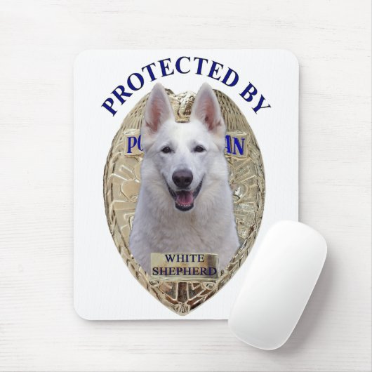 Beschermd door White Shepherd Muismat (Met muis)