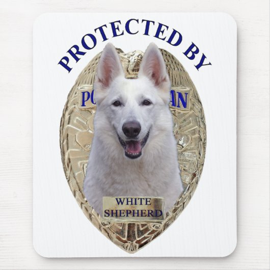 Beschermd door White Shepherd Muismat (Voorkant)