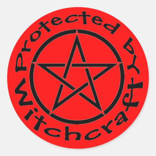 Beschermd door Witchcraft Pentacle Sticker Labels (Voorkant)