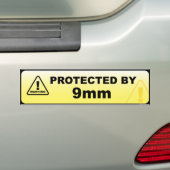 Beschermd met 9 mm bumpersticker (Op auto)