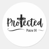 Beschermd - Psalm 91 Bijbelversie-scripts Ronde Sticker (Voorkant)