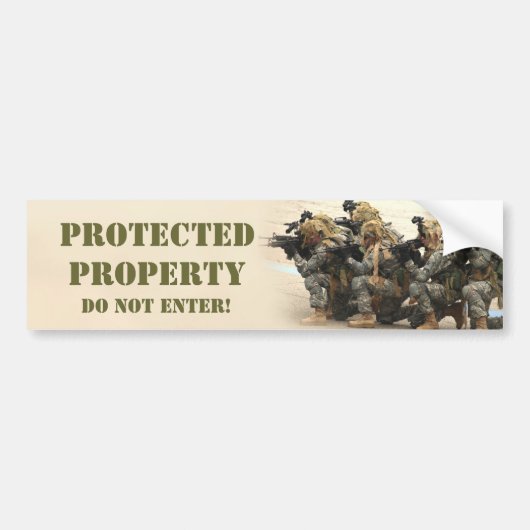 Beschermde bumper voor eigendom bumpersticker (Voorkant)