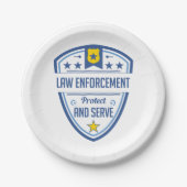Beschermen en bedienen van politie-badge papieren bordje (Voorkant)