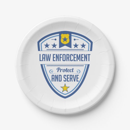 Beschermen en bedienen van politie-badge papieren bordje (Voorkant)