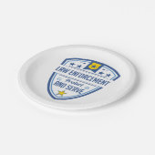 Beschermen en bedienen van politie-badge papieren bordje (Gekanteld)