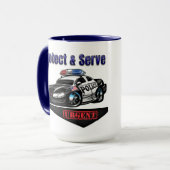 "Beschermen en dienen" Mok (Voorkant links)