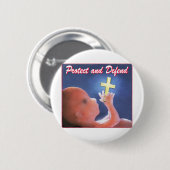 Beschermen en verdedigen ronde button 5,7 cm (Voorkant /achterkant)