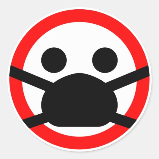 😷 Beschermend gezichtsmasker waarschuwingsteken Ronde Sticker (Voorkant)