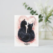 Beschermende Black Cats Valentijn's Day Kaart (Staand voorkant)