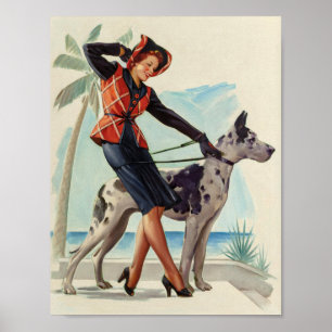 Beschermende hond Pin-Up Poster