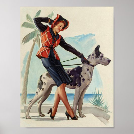 Beschermende hond Pin-Up Poster (Voorkant)