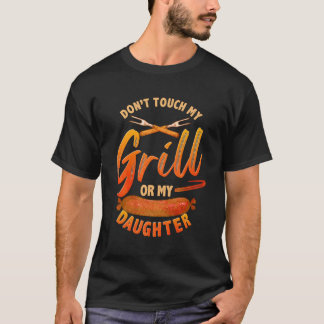 Beschermende papa dochter Barbecue Grill Grilling T-shirt