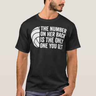 Beschermende Volleybal Dochter Nummer Moeder Vader T-shirt