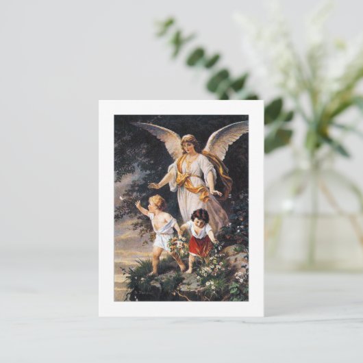 BESCHERMENGEL Bernhard Plockhorst 1886 Briefkaart (Staand voorkant)