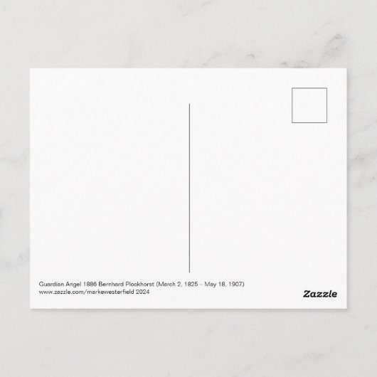 BESCHERMENGEL Bernhard Plockhorst 1886 Briefkaart (Achterkant)