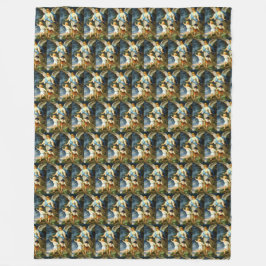 BESCHERMENGEL Bernhard Plockhorst 1886 Fleece Bla Deken