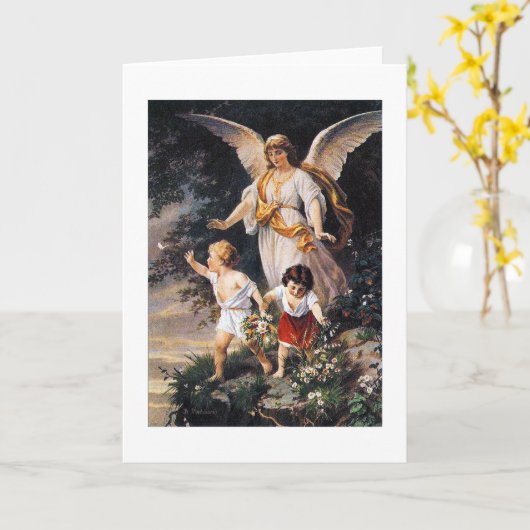 BESCHERMENGEL Bernhard Plockhorst 1886 Kaart (Gele Bloem)