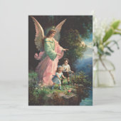 Beschermengel beschermt kinderen bij een richel kaart (Staand voorkant)