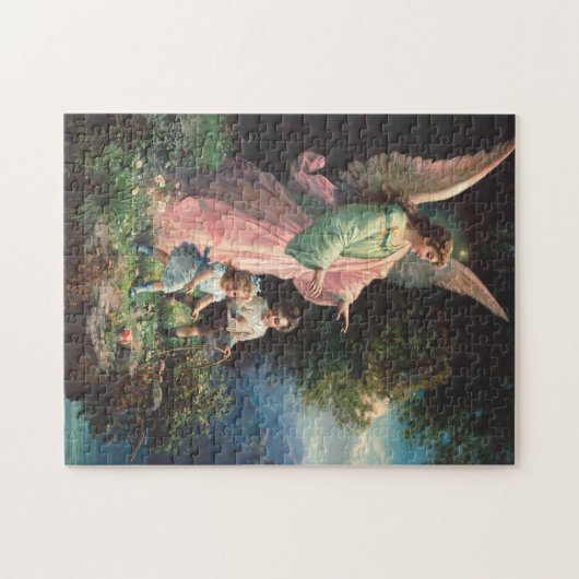 Beschermengel beschermt kinderen bij een richel legpuzzel (Horizontaal)