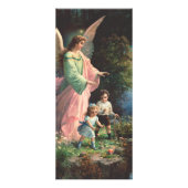 Beschermengel beschermt kinderen bij een richel reclamekaart (Voorkant)