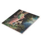 Beschermengel beschermt kinderen bij een richel tegeltje (Zijkant)