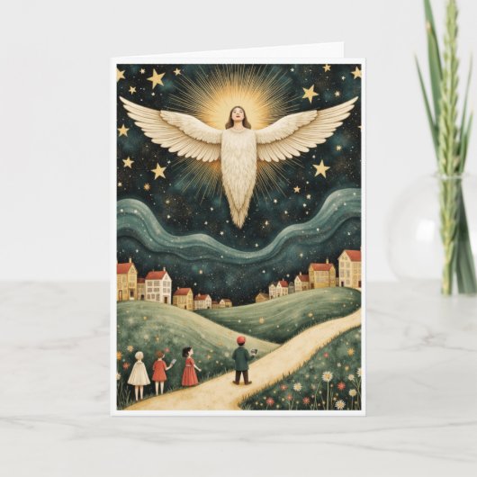 Beschermengel boven het dorp kaart (Voorkant)