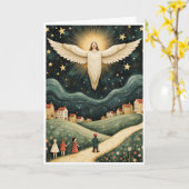 Beschermengel boven het dorp kaart (Gele Bloem)