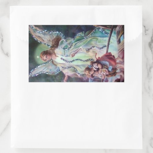 BESCHERMENGEL c. 1900 rechthoekig Rechthoekige Sticker (Tas)