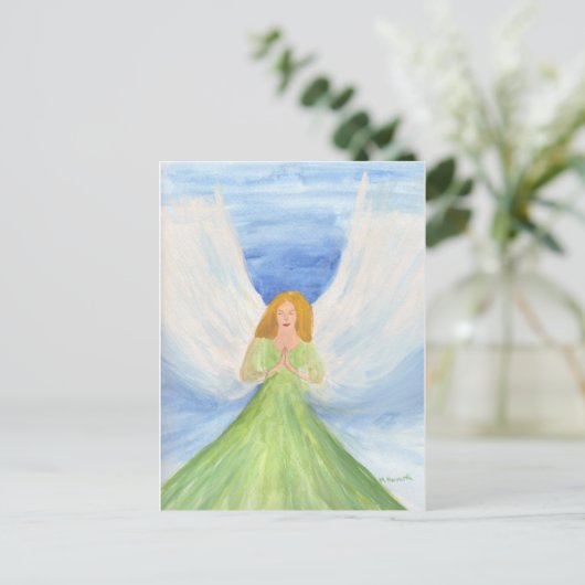 Beschermengel Christelijke Spirituele Religieuze Briefkaart (Staand voorkant)