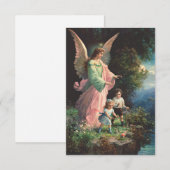 Beschermengel die kinderen beschermt bij een riche bedankkaart (Voorkant / Achterkant)