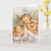  beschermengel en Baby Wenskaart Kaart (Gele Bloem)