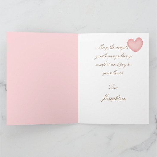 Beschermengel en kind die samen bidden kaart (Binnen)