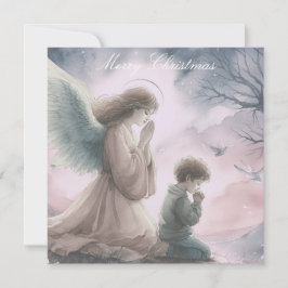 Beschermengel en kind samen bidden