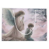 Beschermengel en kind samen bidden groot cadeauzakje (Achterkant)