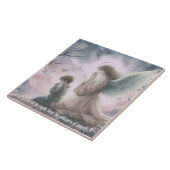 Beschermengel en kind samen bidden tegeltje (Zijkant)