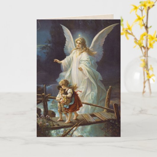 beschermengel en kinderen kaart (Gele Bloem)