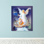 Beschermengel, kinderen, brug (exclusief ontwerp canvas afdruk (Insitu (Houten vloer))